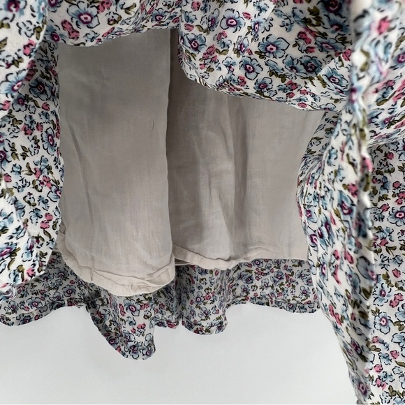 Shabby Chic Medium Floral Flowy Lined Cotton Mini Casual Comfy Stretch Skirt - Picture 11 of 11